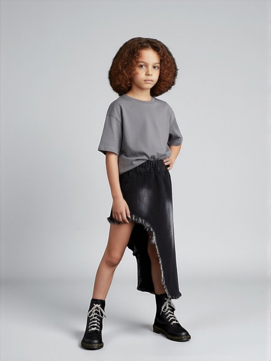 Black jeans skirt