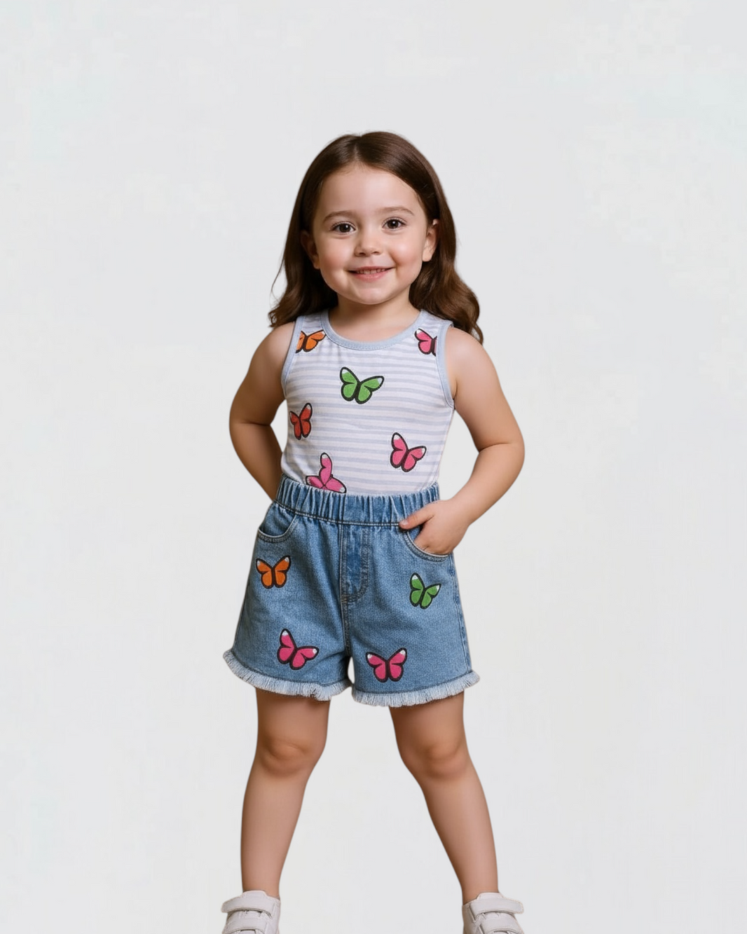 Butterfly jeans short