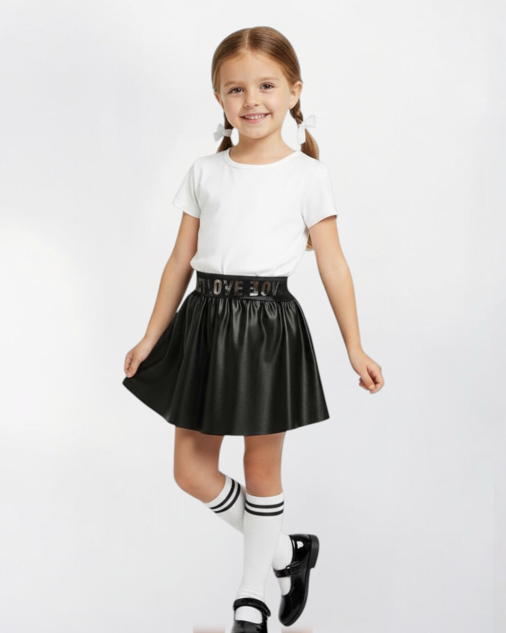 Mini leather skirt