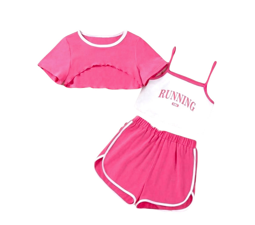 Pink runing suit 3p