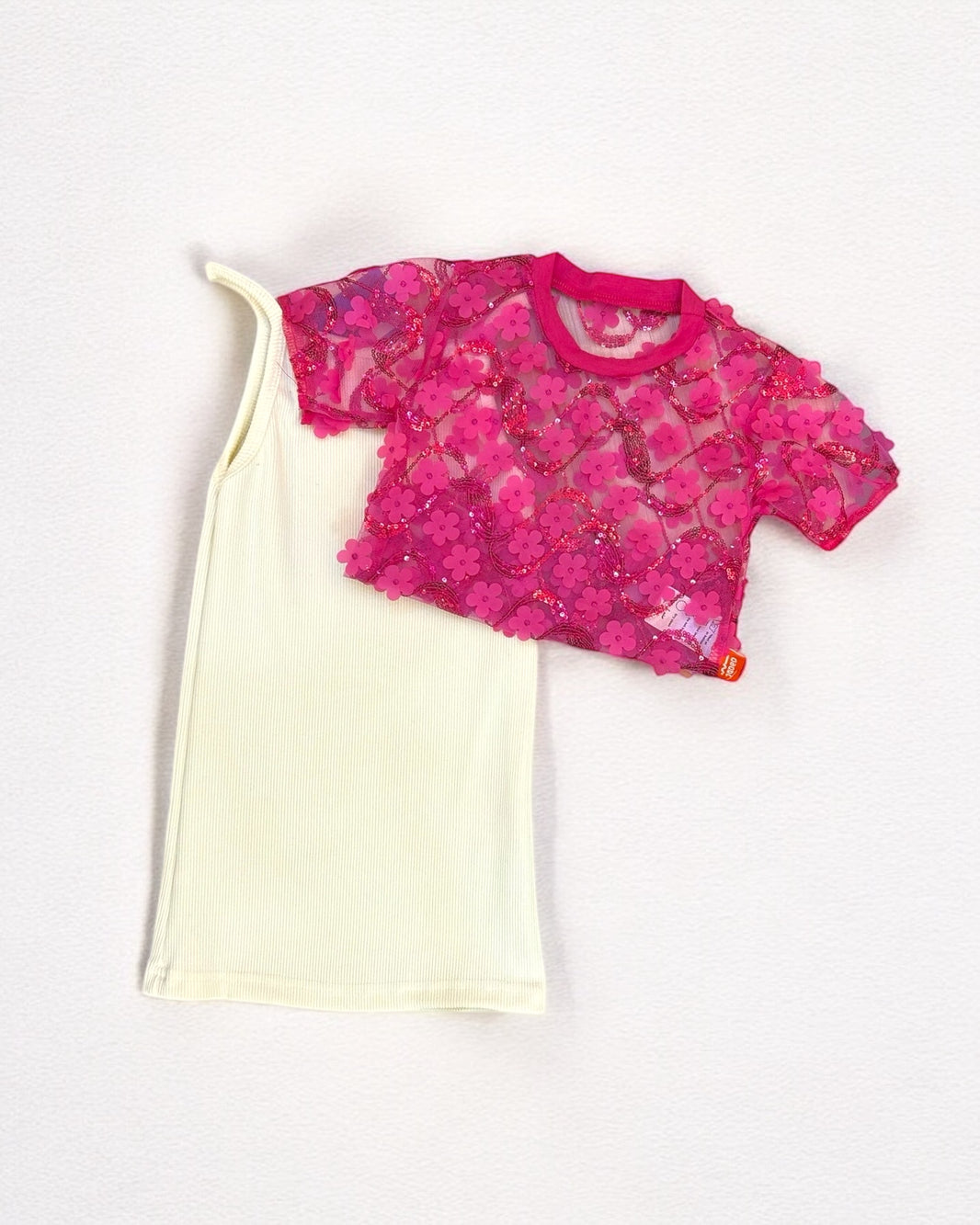 Set 2PS Pink Flowers top&dress
