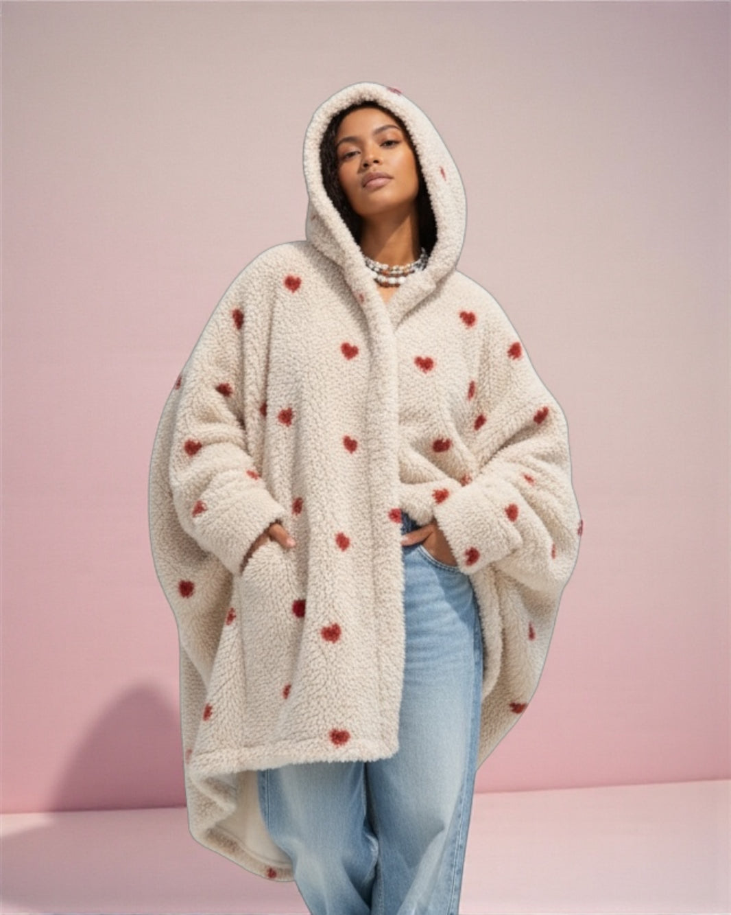 Heart Fur Over Size Jacket Couples Delivery of this product on 10-2-2026