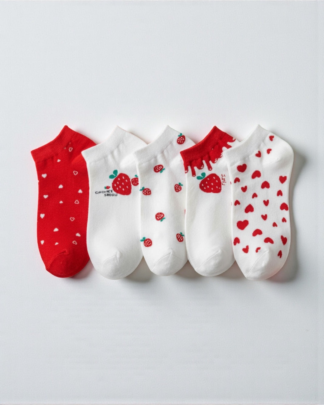 Strawberry Women Short Socks (5 peices)
