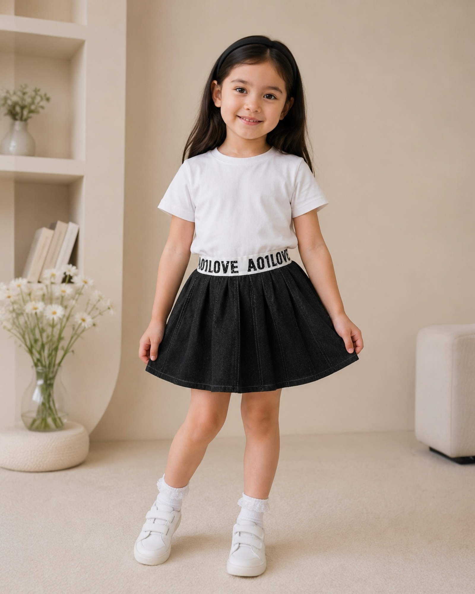 Black Jeans Love Skirt