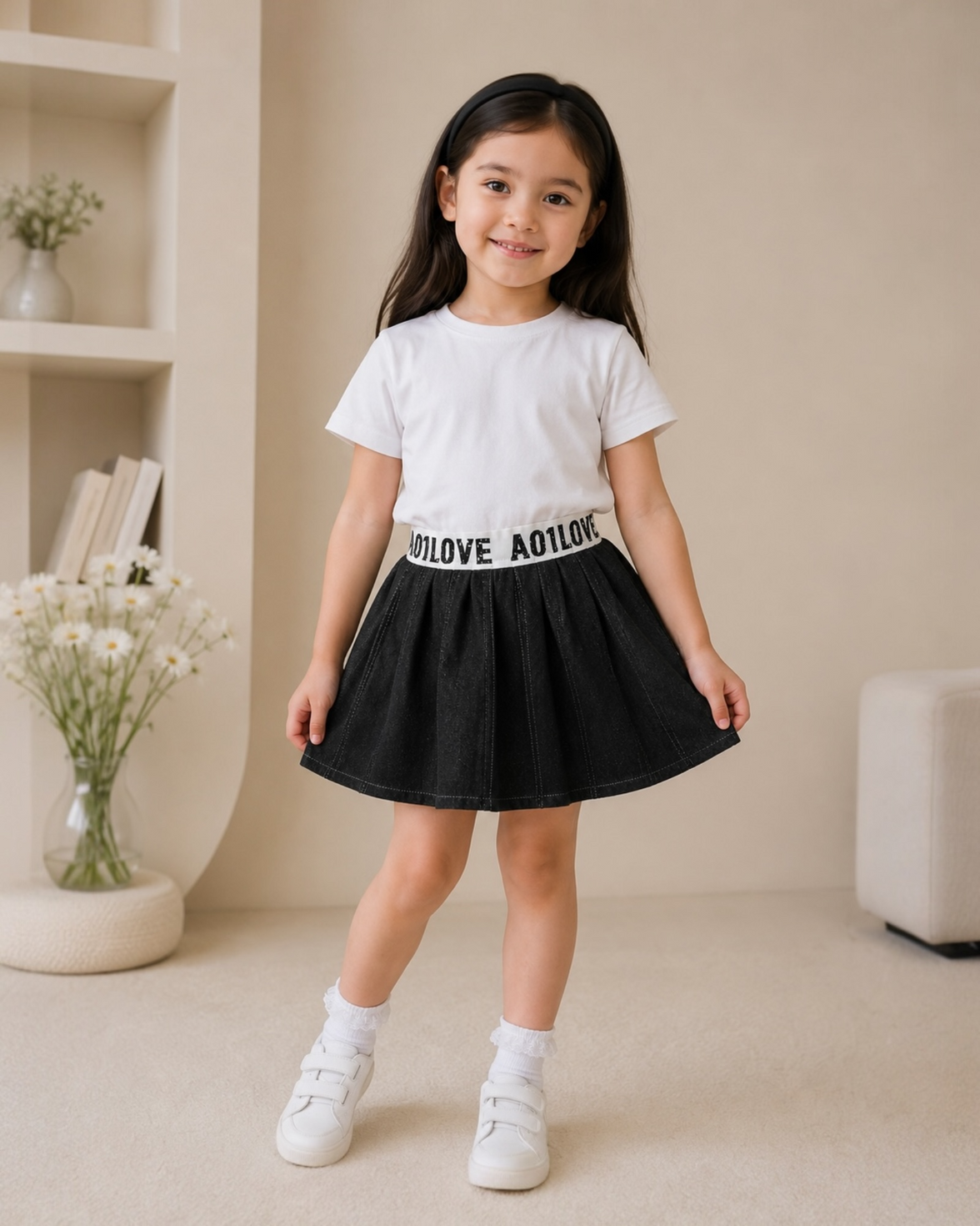 Black Jeans Love Skirt