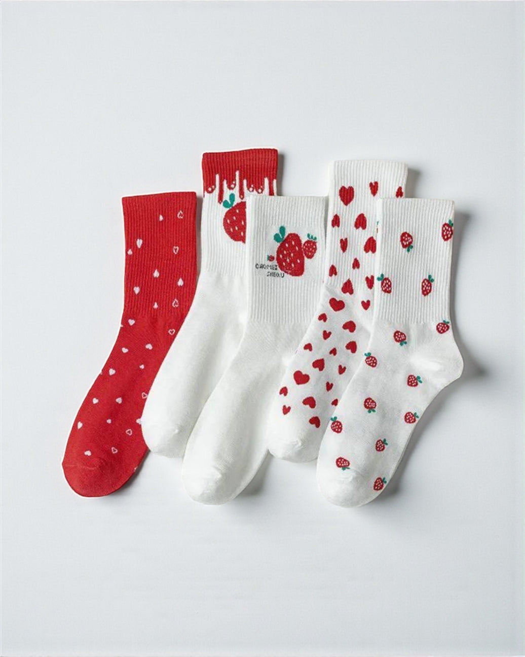 Strawberry Long Women Socks (5 peices)