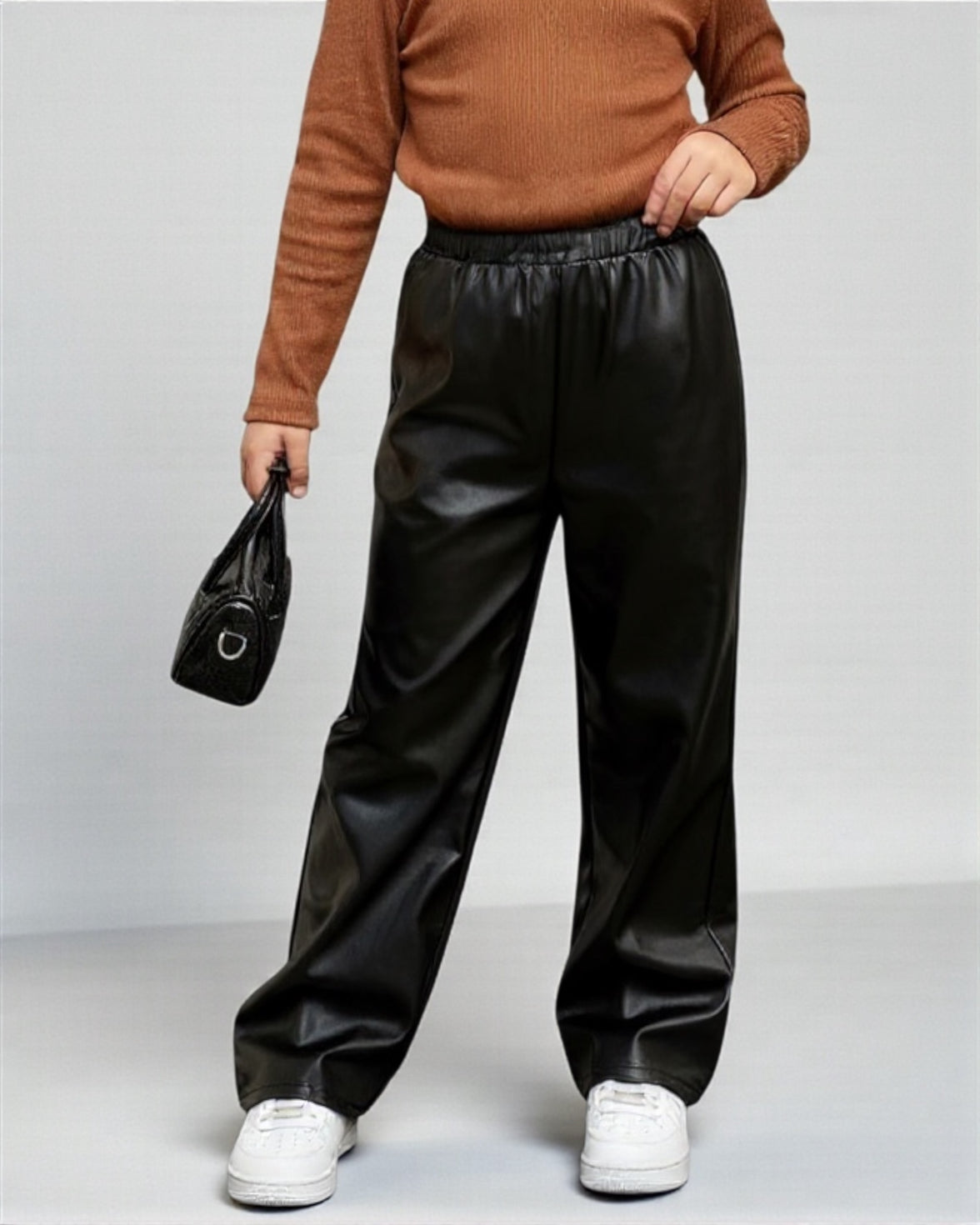 Wide Leg Leather Pants – Pre Order