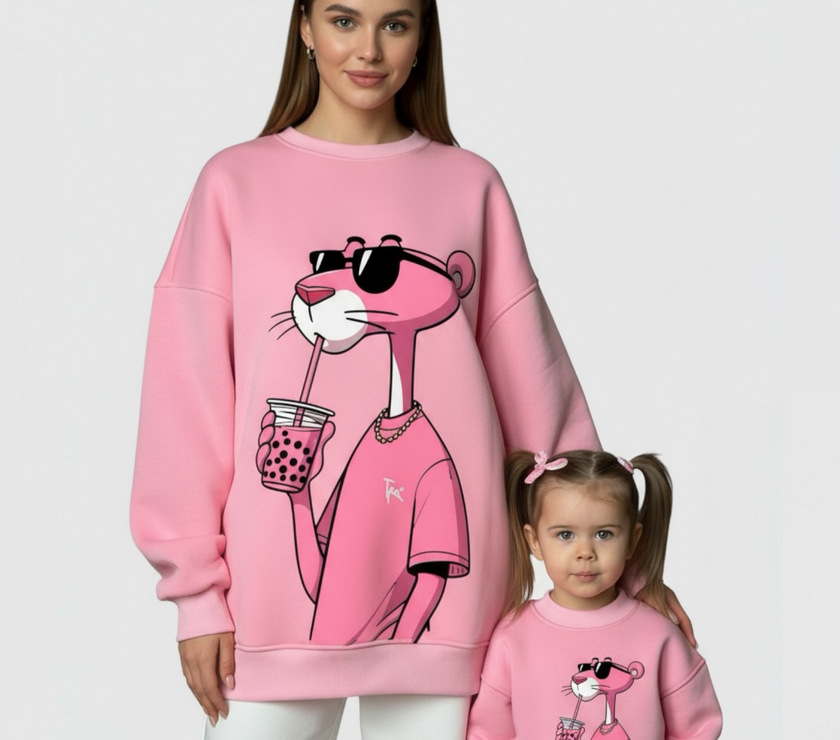 Mamy & child melton pink tiger sweetshirt