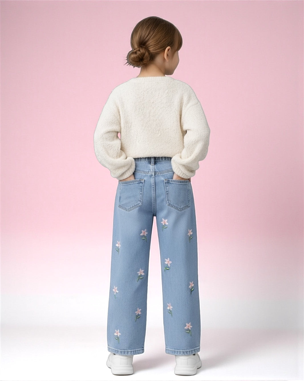 Flowers Wide-leg Jeans Pants (Delivery of this product on 2-3-2026