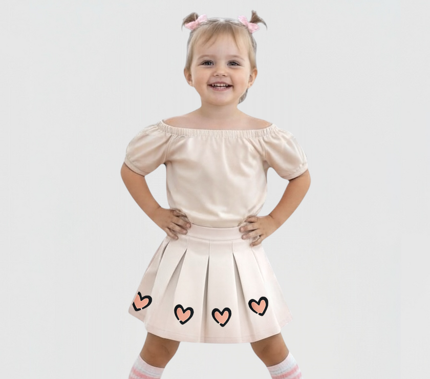 hearts offwhite skirt