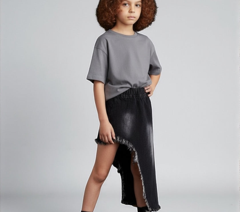 Black jeans skirt