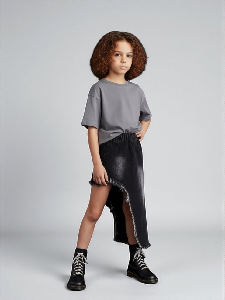 Black jeans skirt