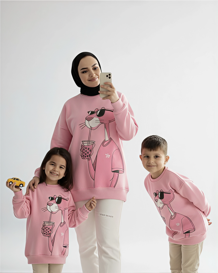 Mamy & child melton pink tiger sweetshirt