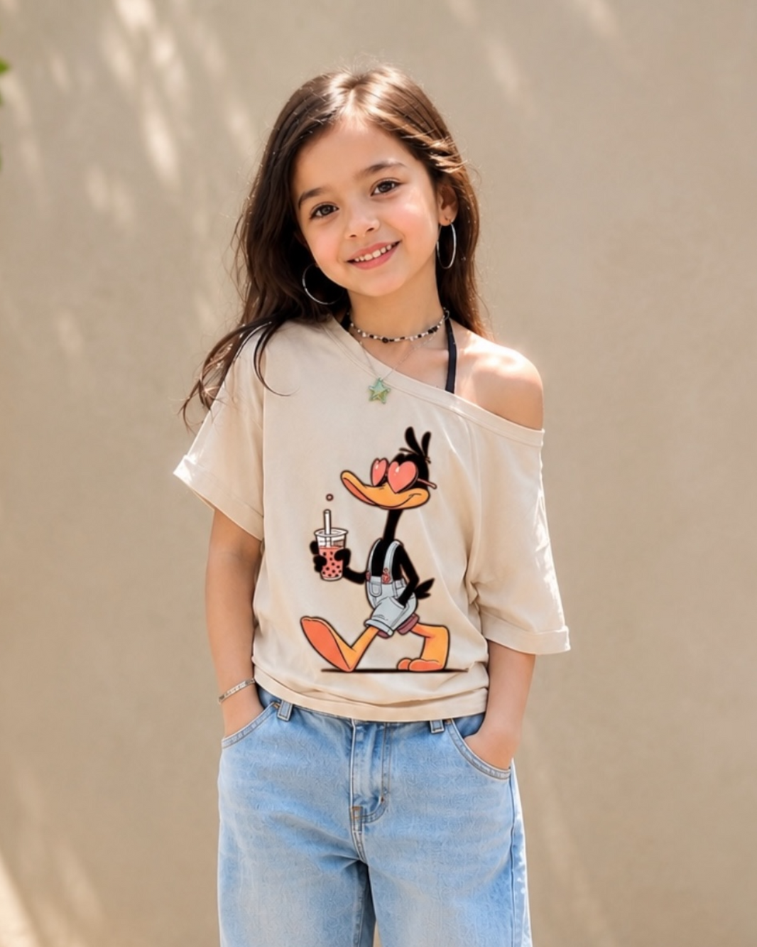 Duck Off Shoulder Shirt Delivery of this product after (30-6-2026)