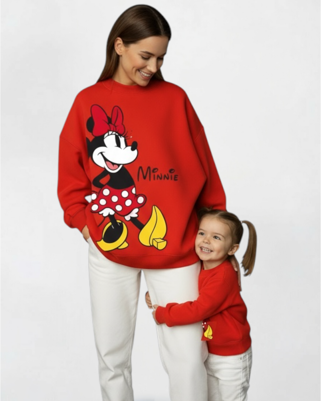 Over size Mamy & child melton red minne sweetshirt