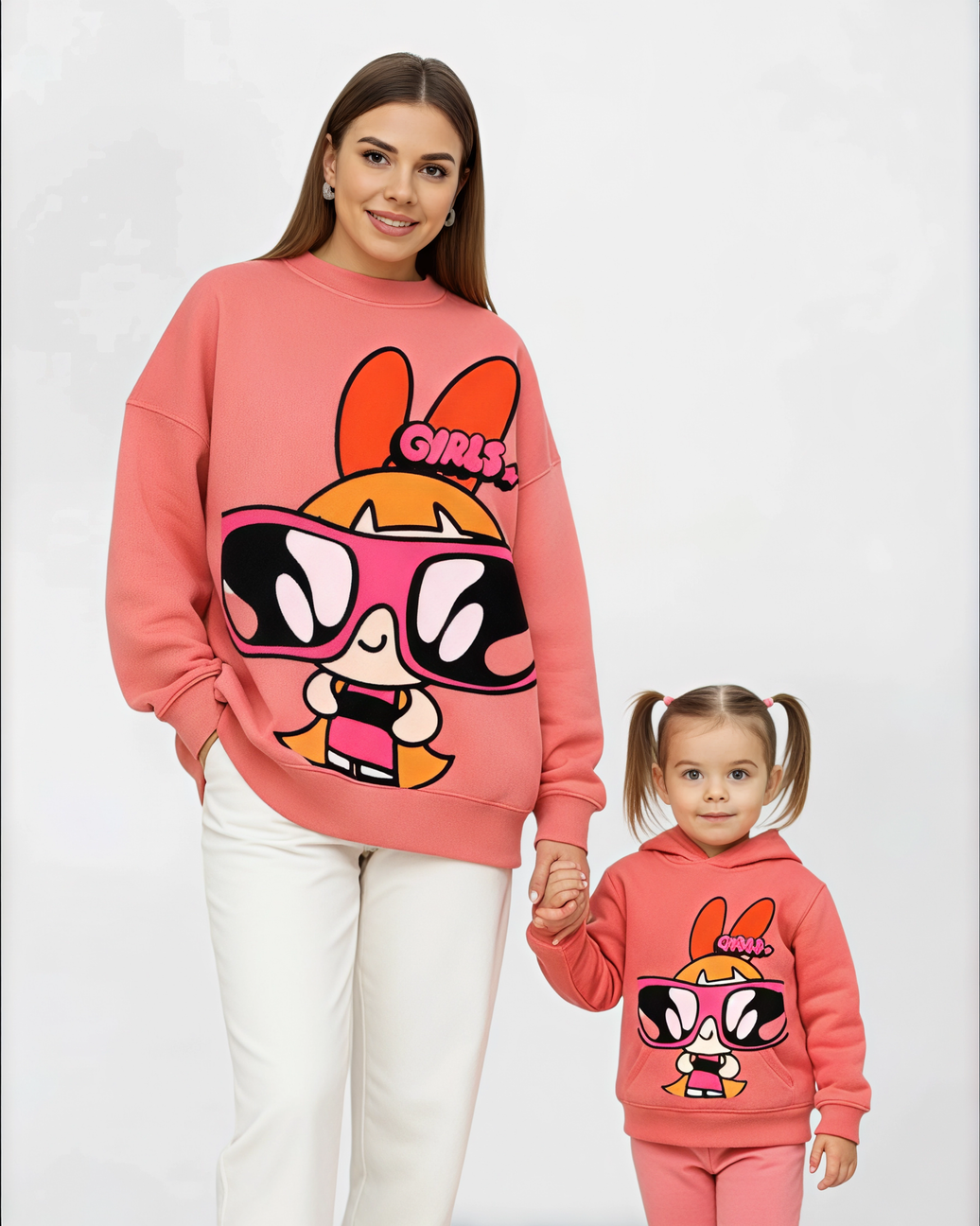 Over size Mamy & child melton big glass sweetshirt