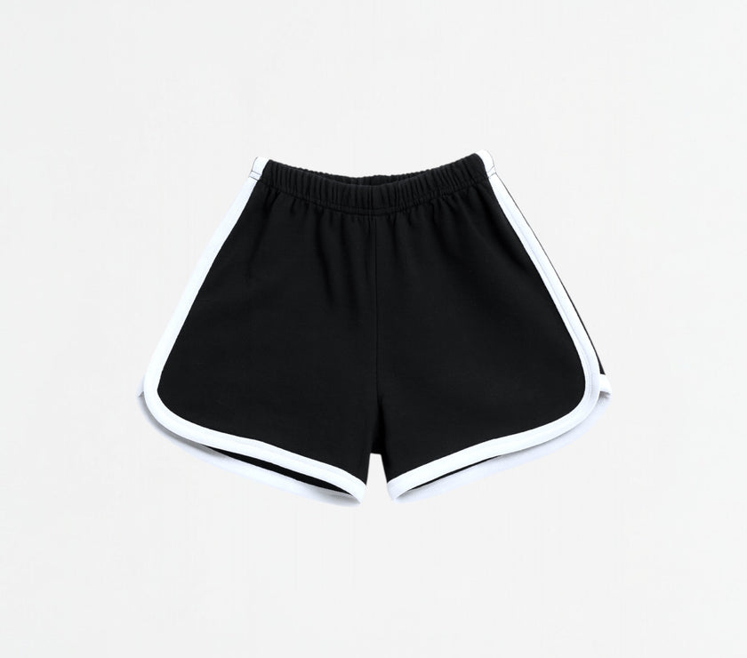 Basic black cotton short