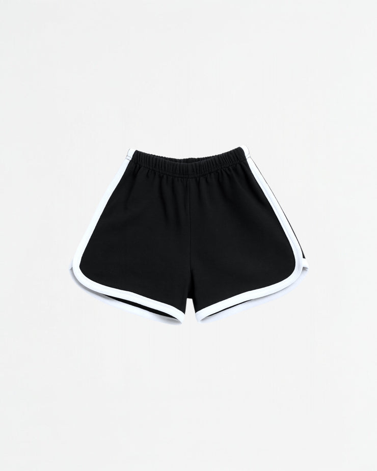 Basic black cotton short