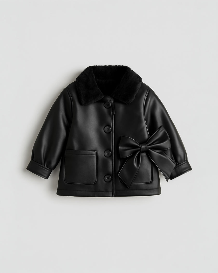 Leather fur padded Jacket تسليم هذا المنتج بعد( 15-9-2025)