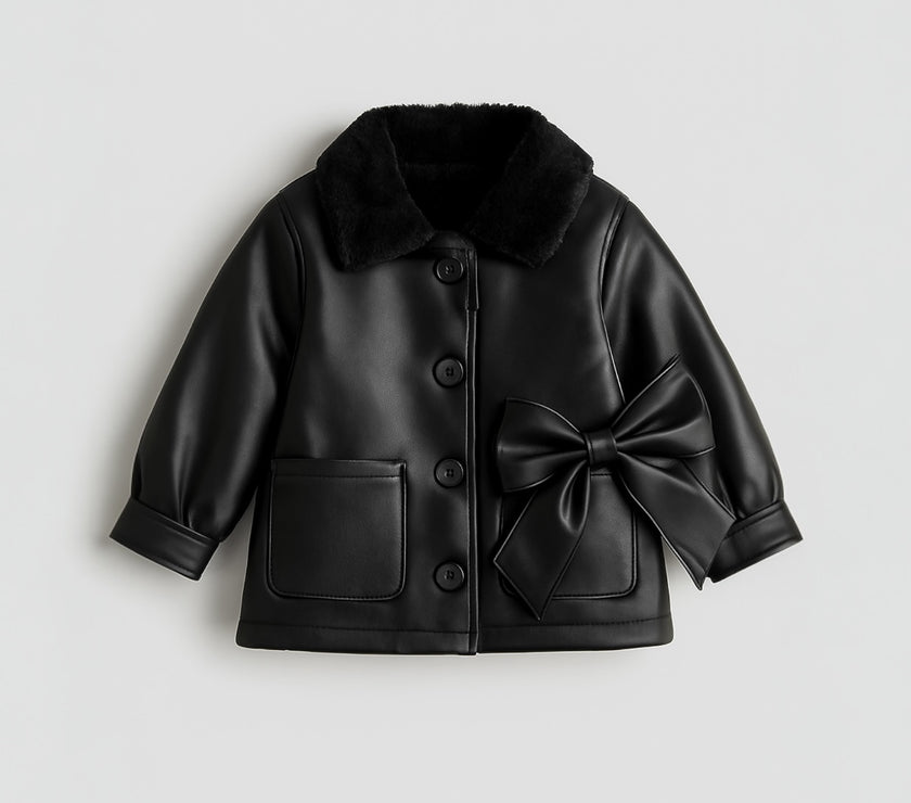 Leather fur padded Jacket تسليم هذا المنتج بعد( 15-9-2025)