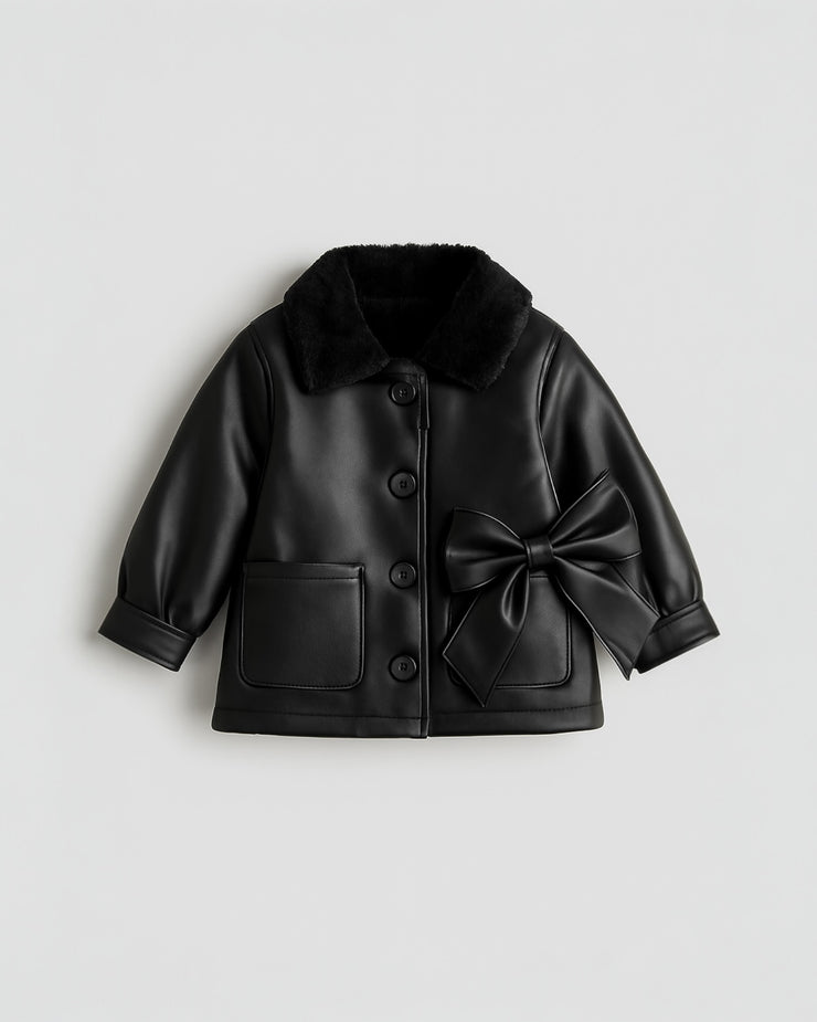 Leather fur padded Jacket تسليم هذا المنتج بعد( 15-9-2025)