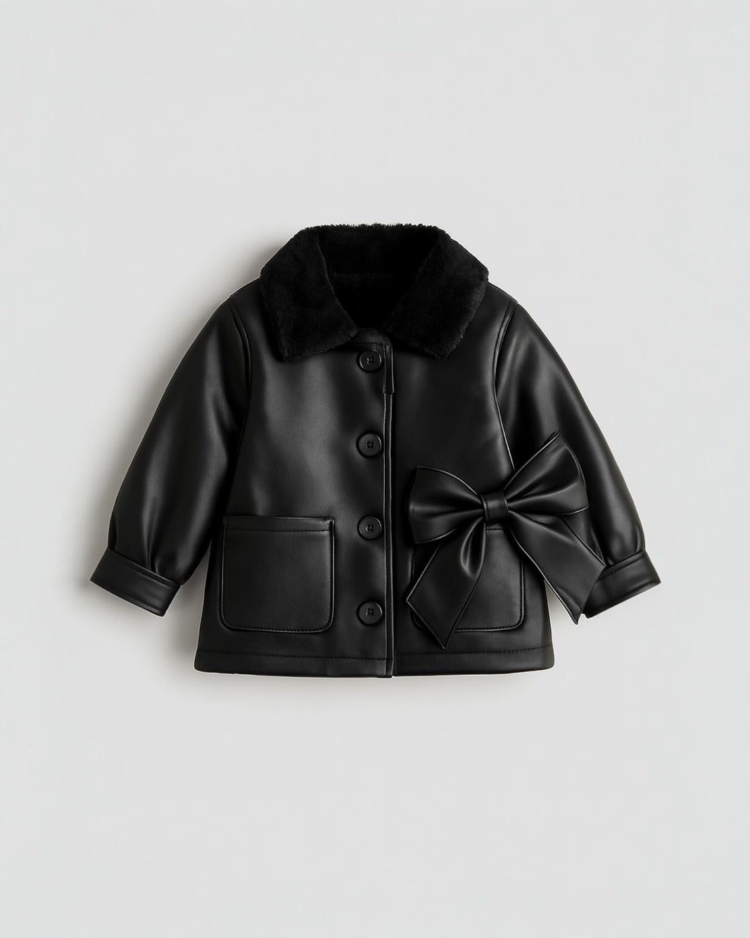 Leather fur padded Jacket تسليم هذا المنتج بعد( 15-9-2025)