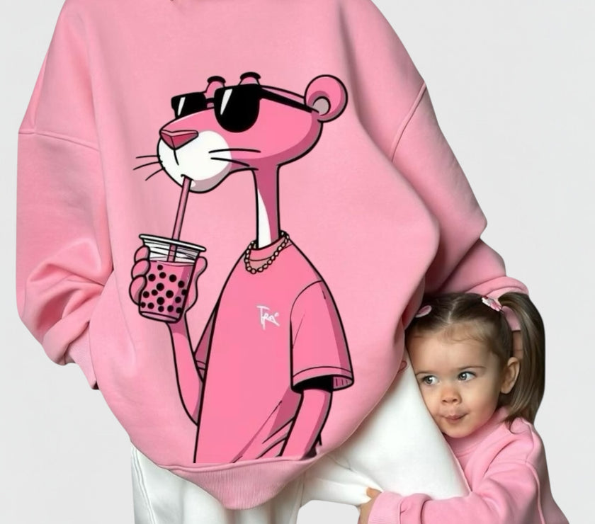 Mamy & child melton pink tiger sweetshirt تسليم هذا المنتج بعد( 15-10-2025)