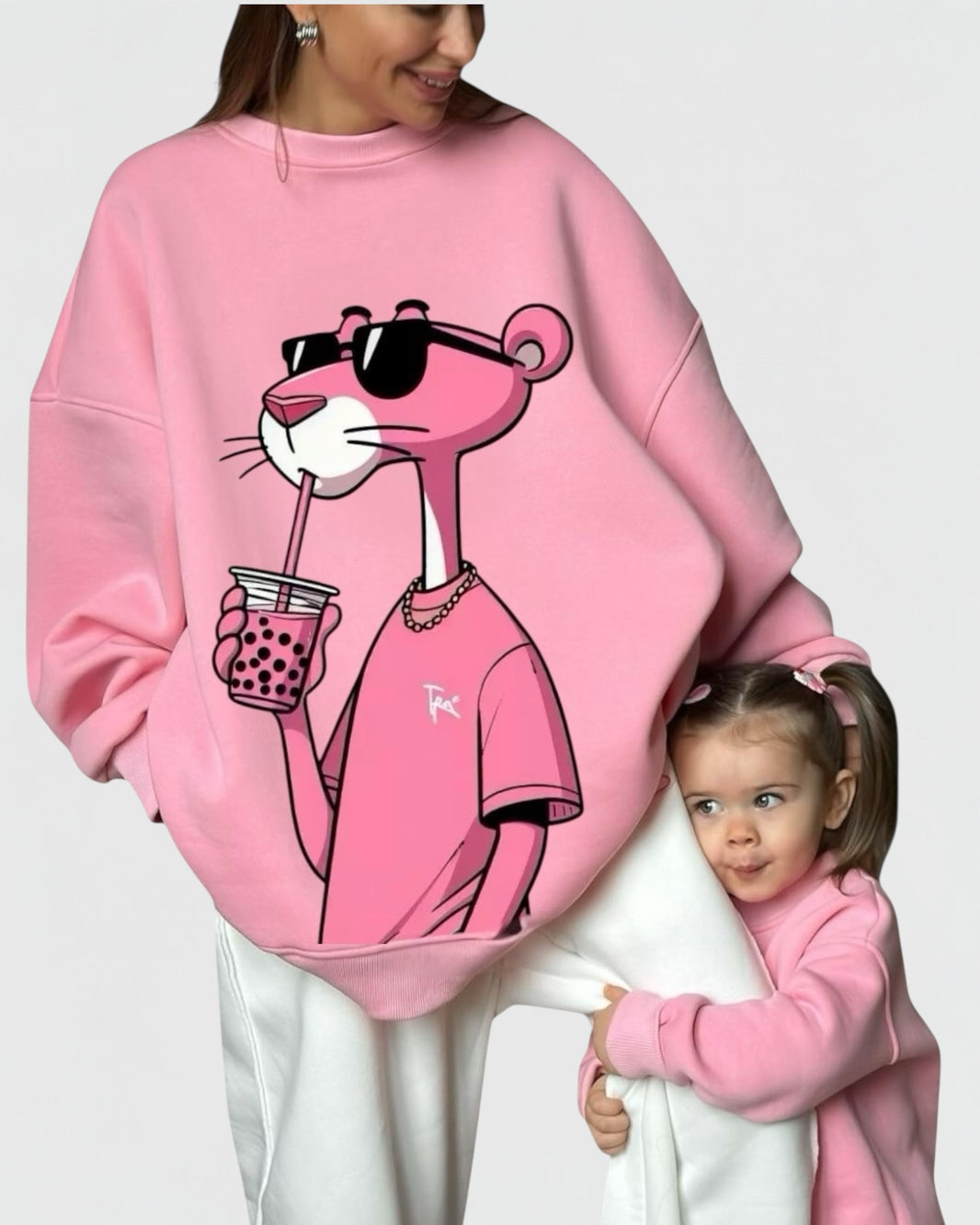 Mamy & child melton pink tiger sweetshirt تسليم هذا المنتج بعد( 15-10-2025)