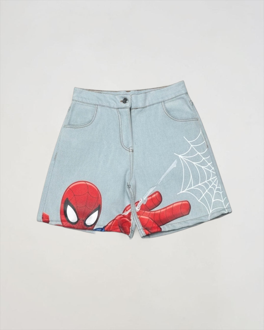 Outlet Spiderman Jeans Boy Short يرجى اختيار مقاس أصغر درجة تلبيس فضفاض