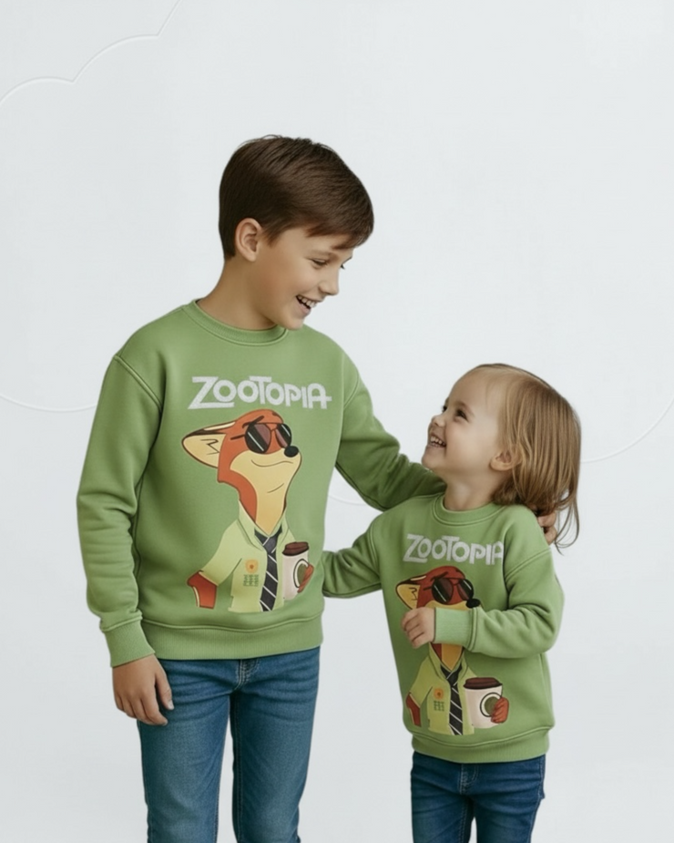 child melton olive zootopia sweetshirt delivery on 10-12-2025