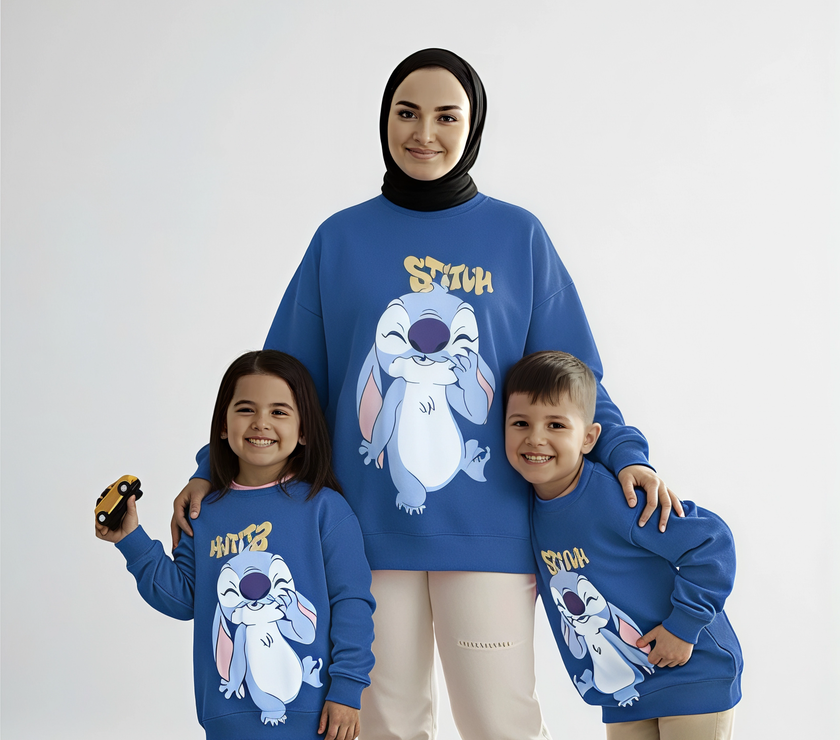 Over size Mamy & child melton stitch sweetshirt