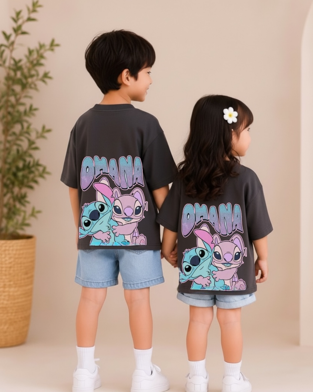 Stitch Suit Jeans Short With Cotton T- Shirt  2p Delivery of this product after (15-6-2026)