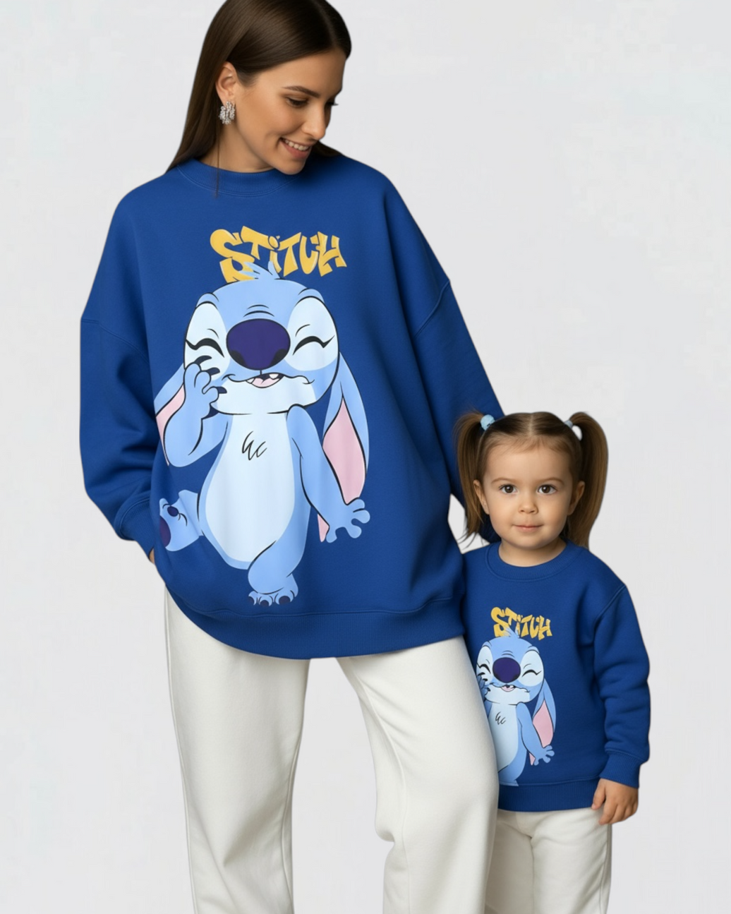 Over size Mamy & child melton stitch sweetshirt