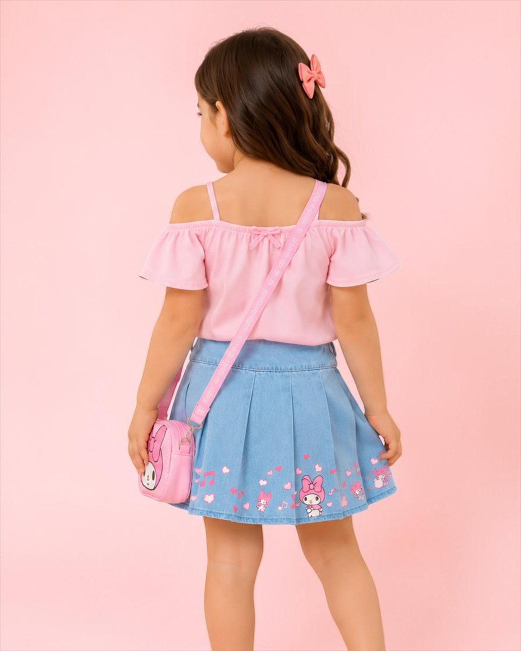 K&P Suit Jeans Skirt With Cotton Offshoulder Shirt  2p Delivery of this product after (15-6-2026)