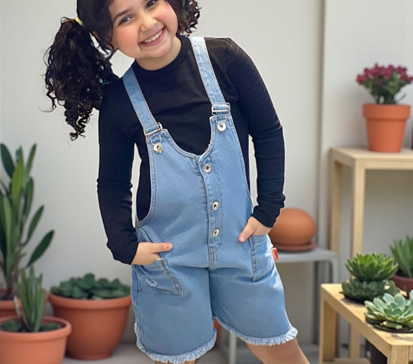 Jeans jumpsuit with blackshirt