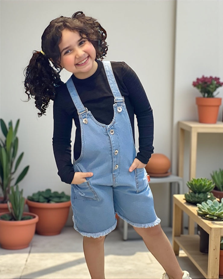 Jeans jumpsuit with blackshirt