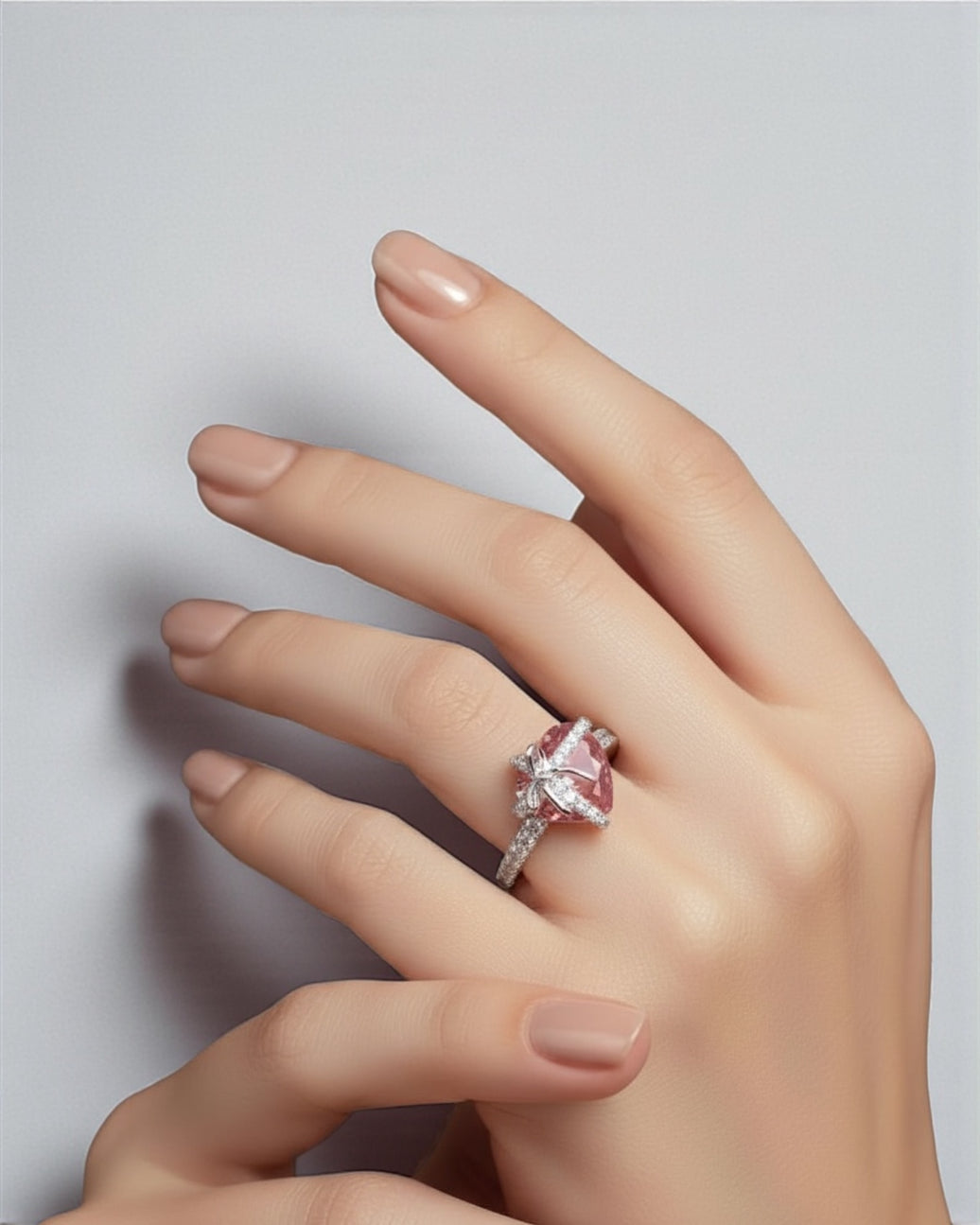 Platinum silver h ring