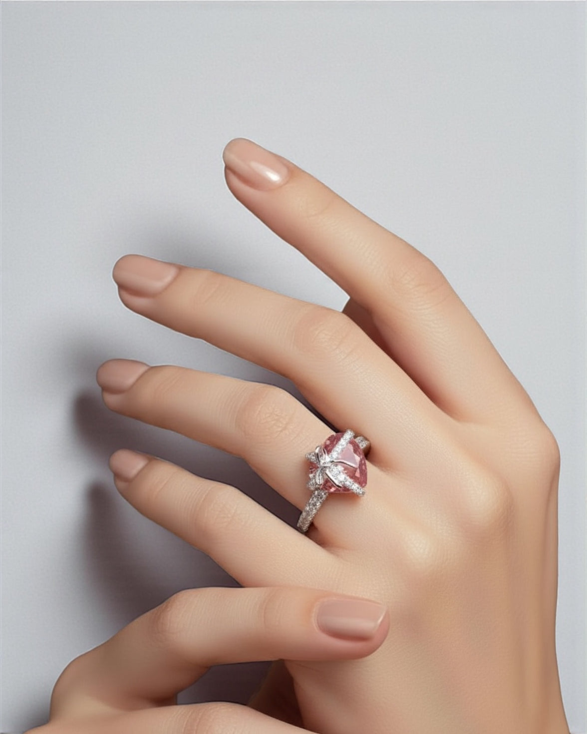 Platinum silver h ring