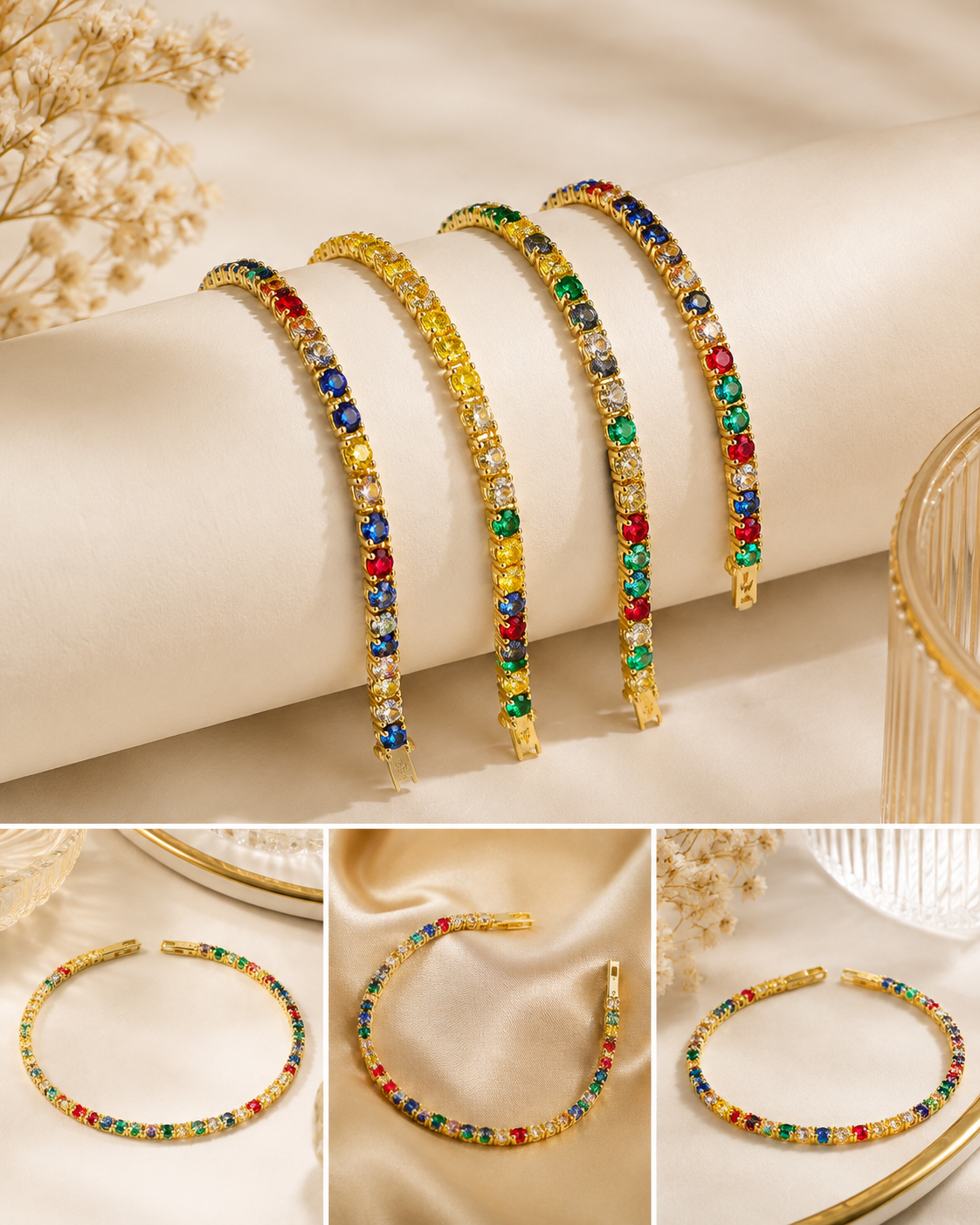 Rainbow Tennis Bracelet