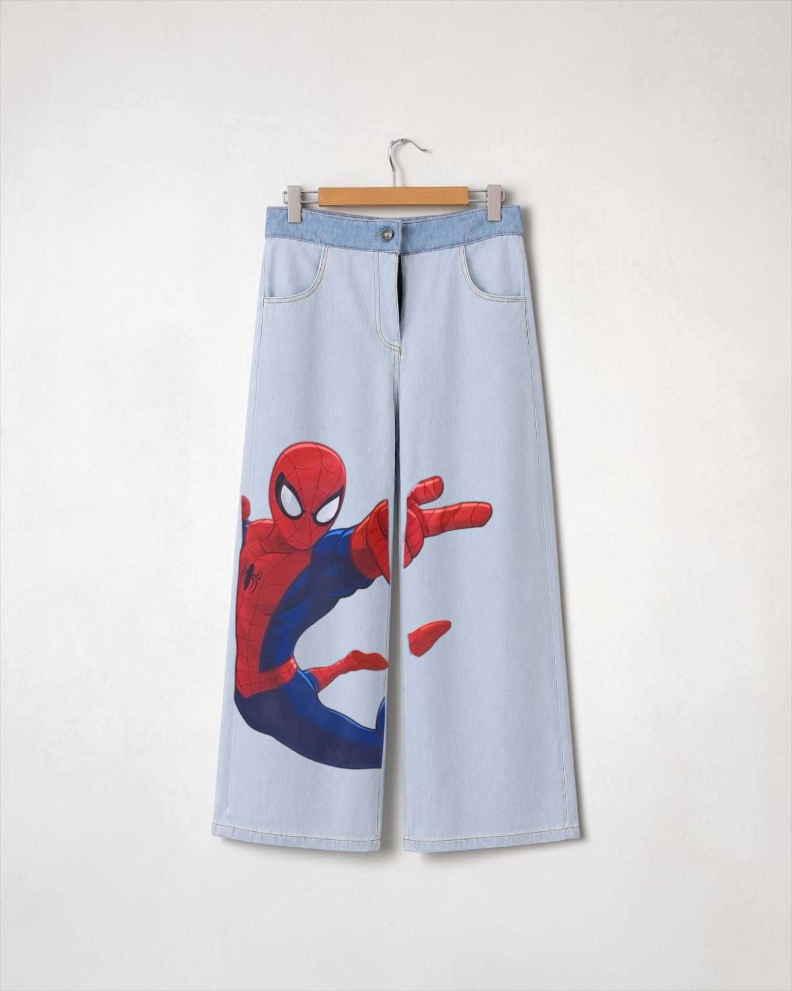 Outlet Spiderman Jeans Boy Pants يرجى اختيار مقاس أصغر درجة تلبيس فضفاض