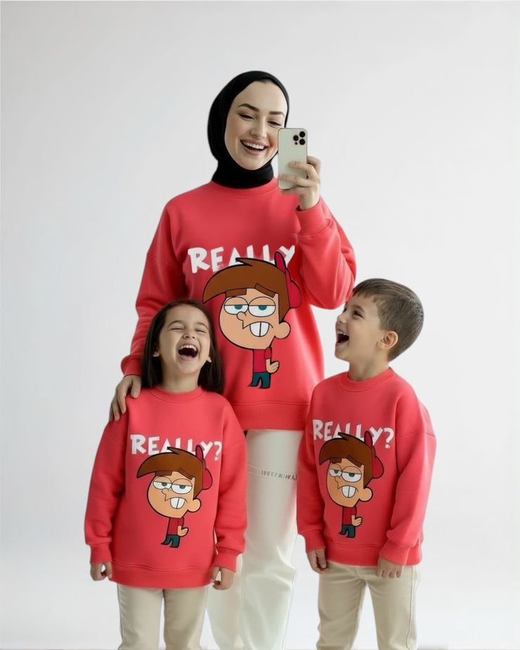Over size Mamy & child melton timmy sweetshirt