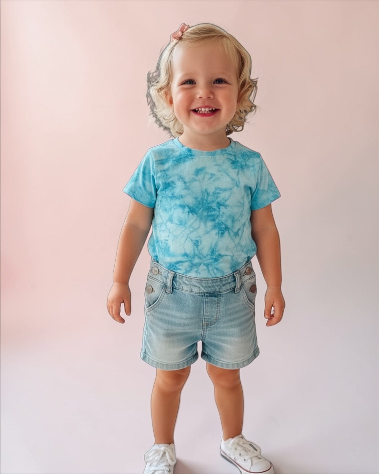 Blue cotton short shirt