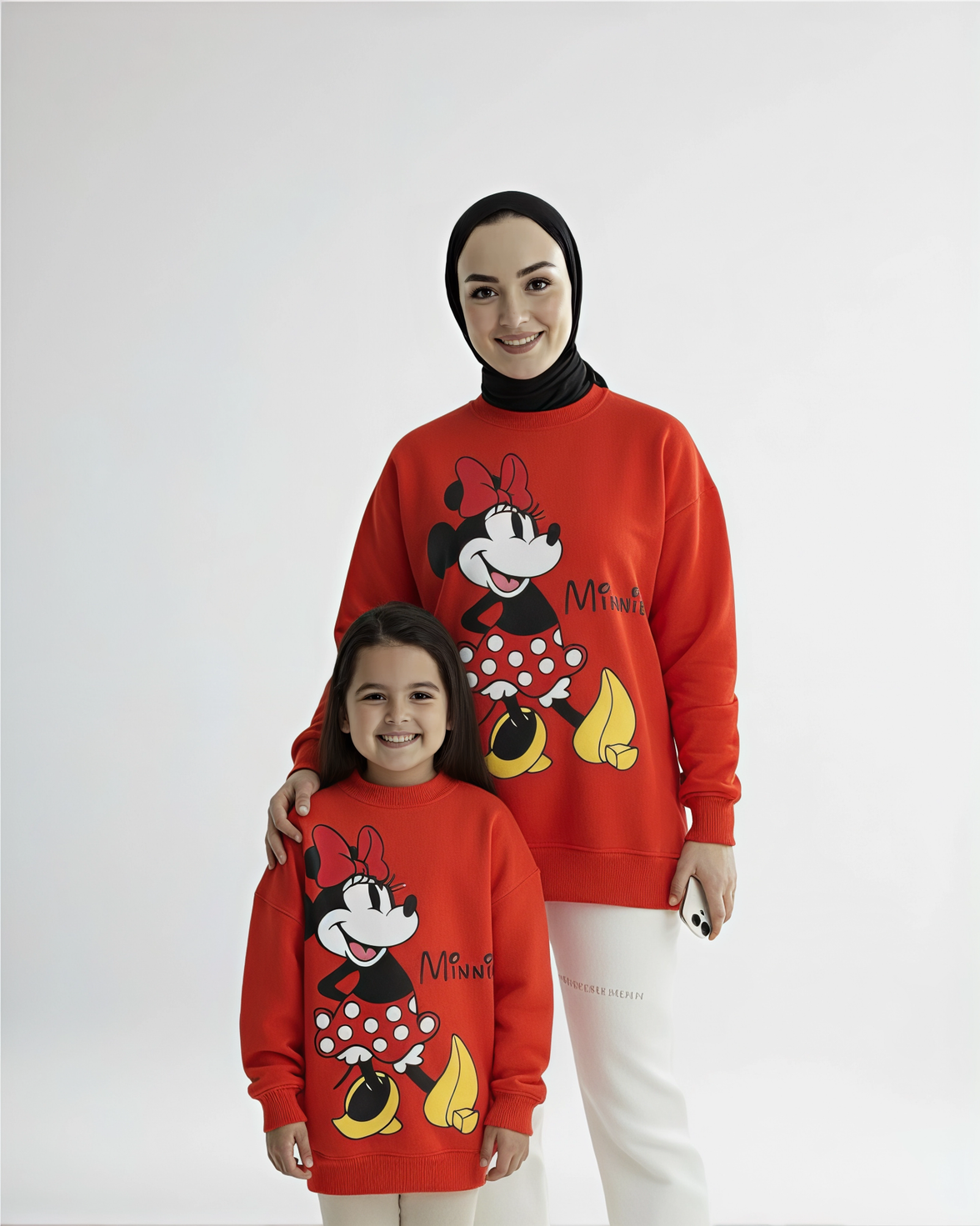 Over size Mamy & child melton red minne sweetshirt