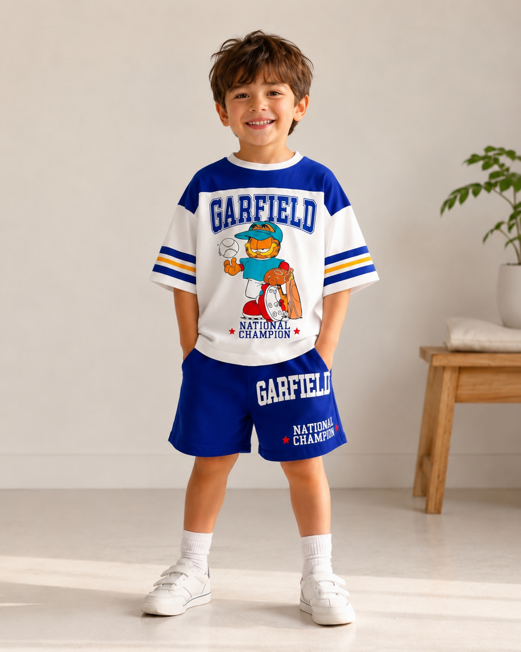 Garfield Suit Cotton Short With Cotton T- Shirt  2p Delivery of this product after (30-6-2026)