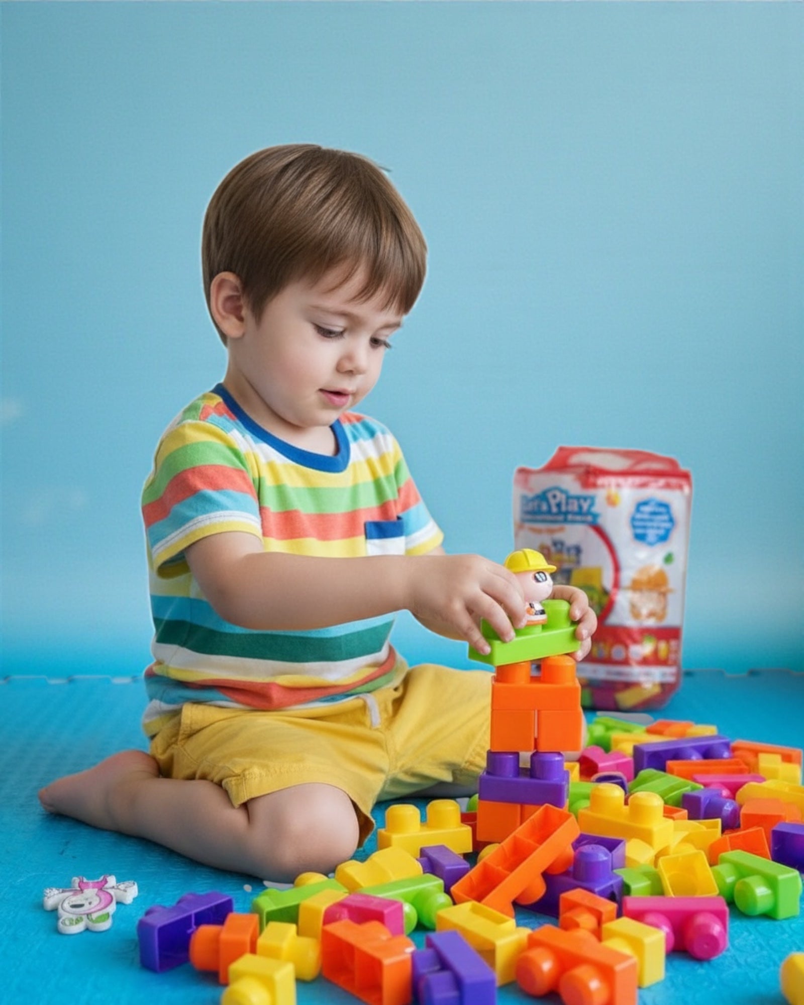 مكعبات تركيب حجم كبير مع شخصيات