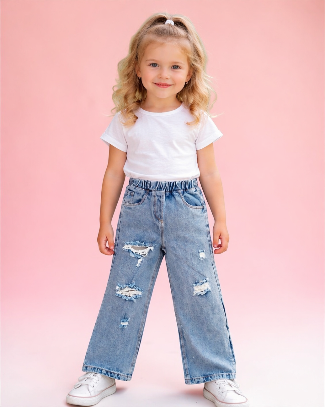 Cutting Wide-leg Jeans Pants