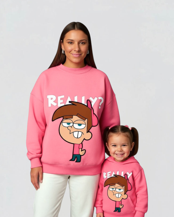 Over size Mamy & child melton timmy sweetshirt