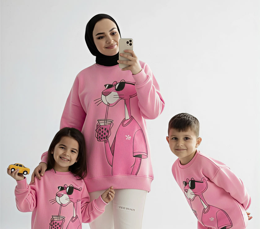 Mamy & child melton pink tiger sweetshirt