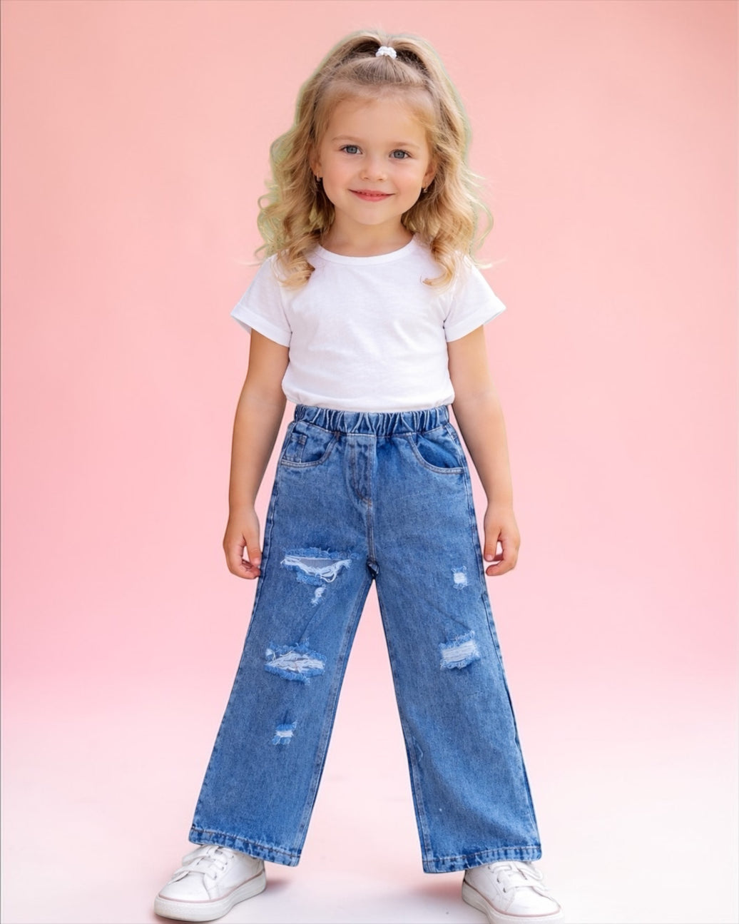 Cutting Wide-leg Jeans Pants