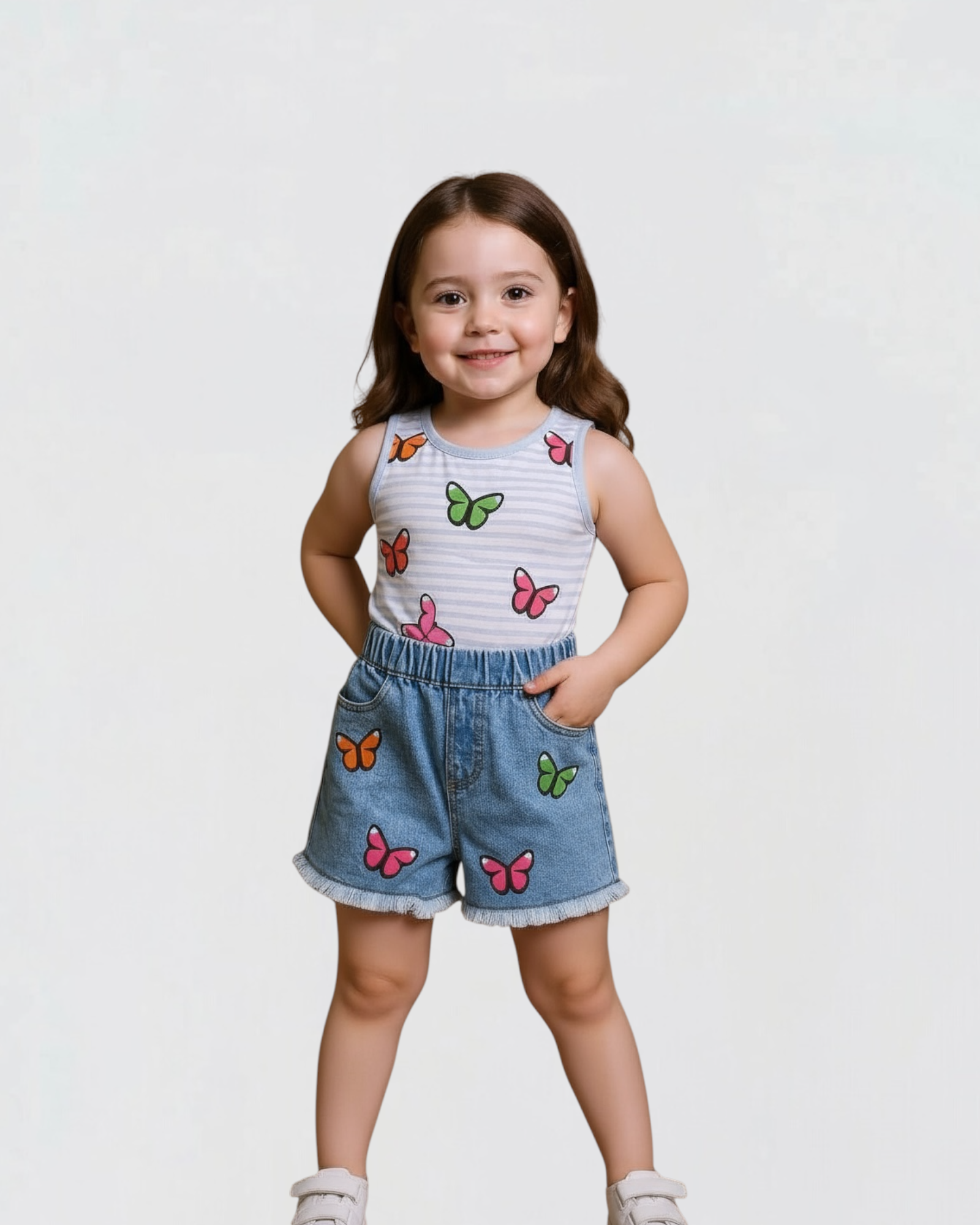 Butterfly jeans short